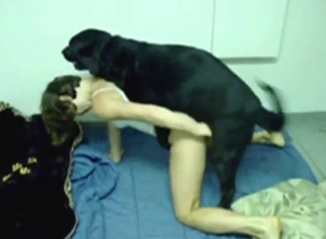 Zoophile porn with a skinny girl seducing a dog